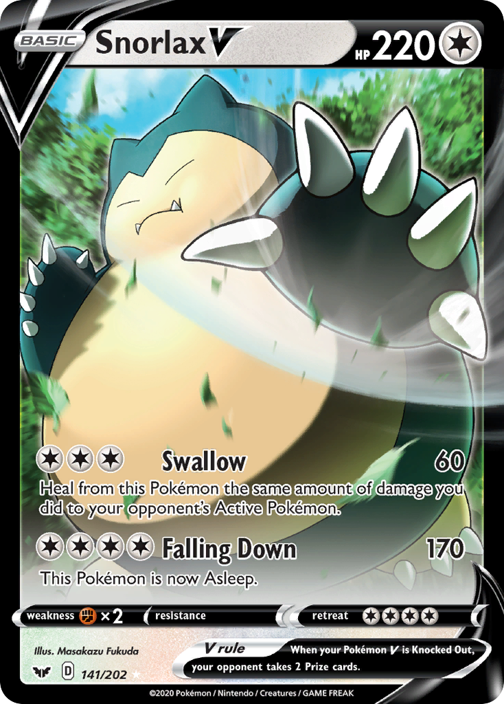 Snorlax V (141/202) [Sword & Shield: Base Set] - Comfy Hobbies