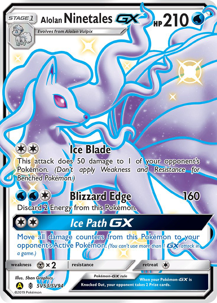 Alolan Ninetales GX (SV53/SV94) [Sun & Moon: Hidden Fates - Shiny Vault] - Comfy Hobbies