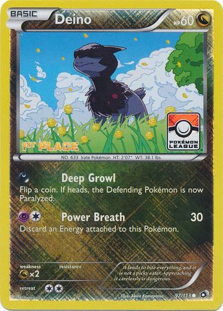 Deino (97/113) (League Promo 1st Place) [Black & White: Legendary Treasures] - Comfy Hobbies