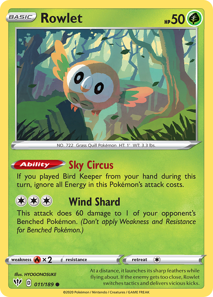 Rowlet (011/189) [Sword & Shield: Darkness Ablaze] - Comfy Hobbies