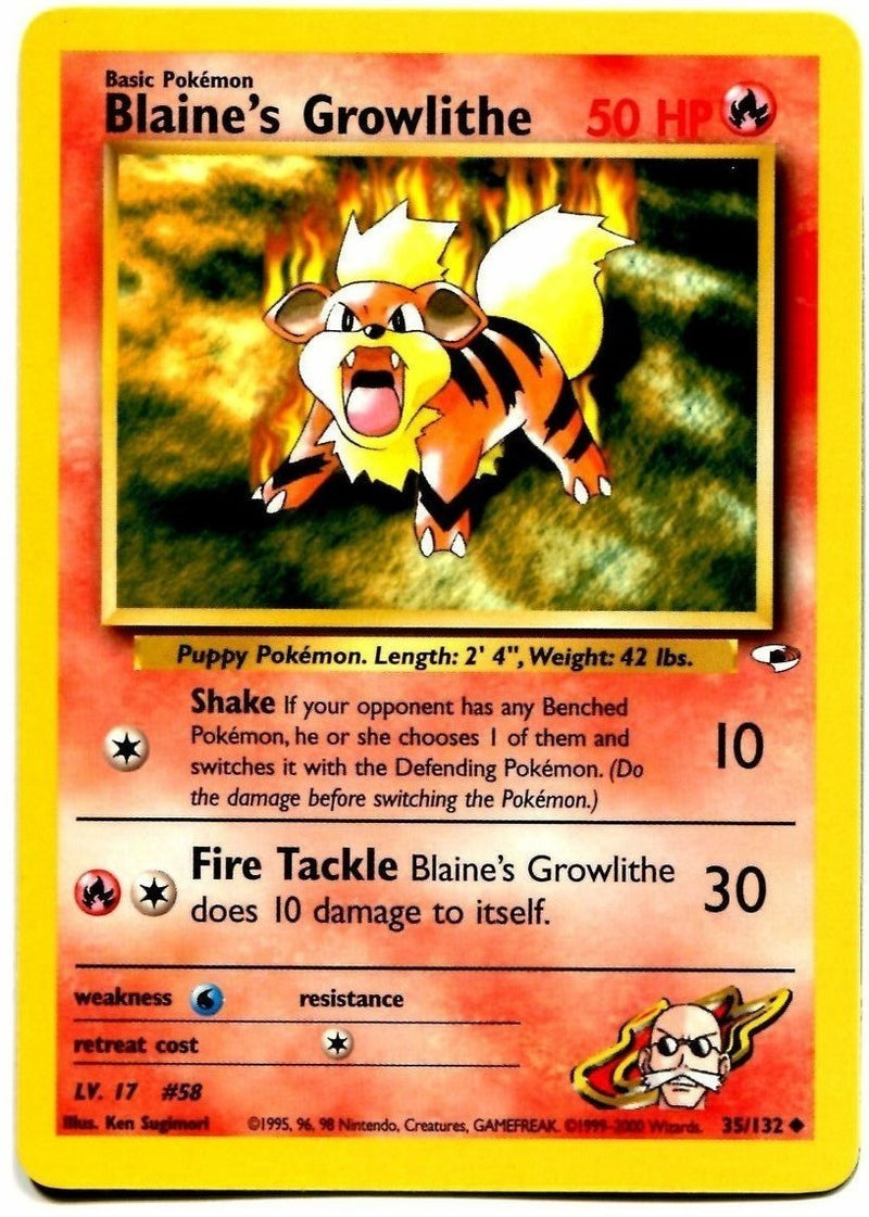 Blaine's Growlithe (35/132) [Gym Heroes Unlimited] - Comfy Hobbies