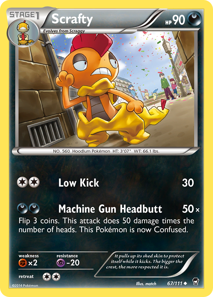 Scrafty (67/111) [XY: Furious Fists] - Comfy Hobbies