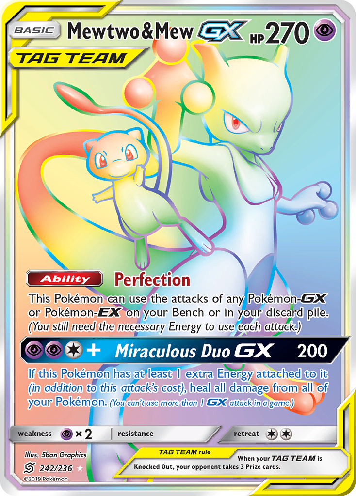 Mewtwo & Mew GX (242/236) [Sun & Moon: Unified Minds] - Comfy Hobbies