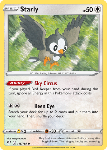 Starly (145/189) [Sword & Shield: Darkness Ablaze] - Comfy Hobbies