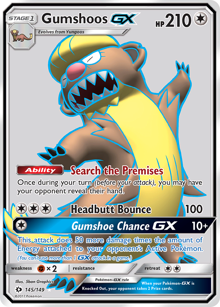 Gumshoos GX (145/149) [Sun & Moon: Base Set] - Comfy Hobbies