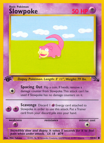 Slowpoke (55/62) [Fossil 1st Edition] - Comfy Hobbies