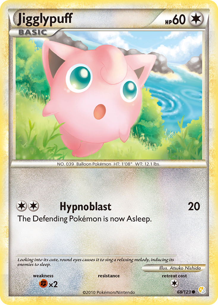 Jigglypuff (68/123) [HeartGold & SoulSilver: Base Set] - Comfy Hobbies