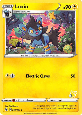 Luxio (092/264) (Pikachu Stamp #14) [Battle Academy 2022] - Comfy Hobbies