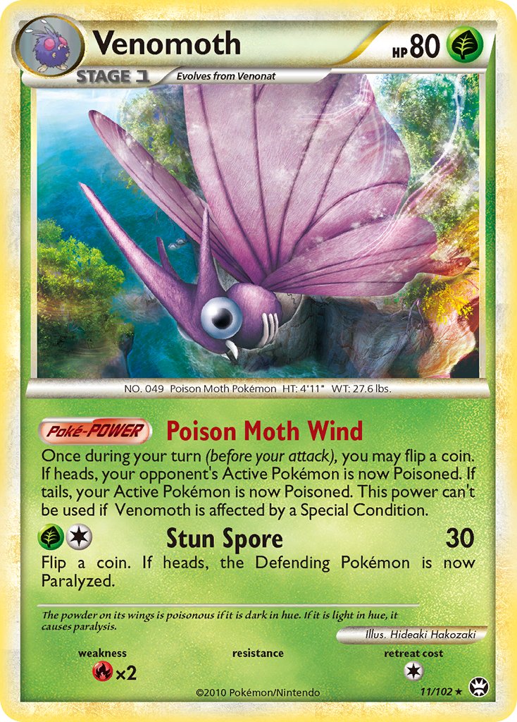 Venomoth (11/102) (Theme Deck Exclusive) [HeartGold & SoulSilver: Triumphant] - Comfy Hobbies