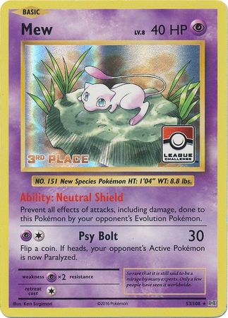 Mew (53/108) (League Promo 3rd Place) [XY: Evolutions] - Comfy Hobbies