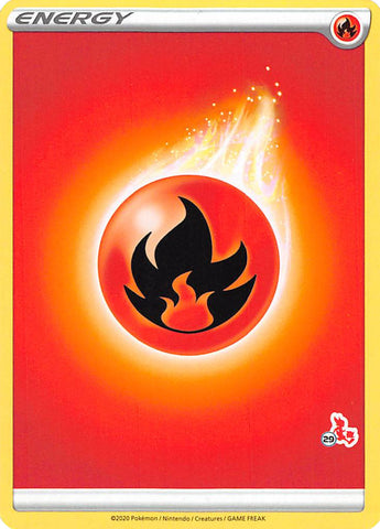 Fire Energy (Cinderace Stamp #29) [Battle Academy 2022] - Comfy Hobbies