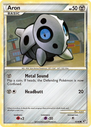Aron (42/90) [HeartGold & SoulSilver: Undaunted] - Comfy Hobbies