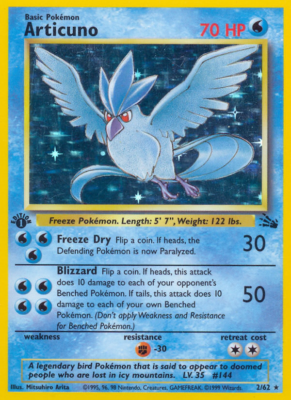 Articuno (2/62) [Fossil 1st Edition] - Comfy Hobbies