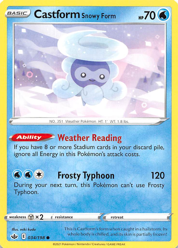 Castform Snowy Form (034/198) [Sword & Shield: Chilling Reign] - Comfy Hobbies