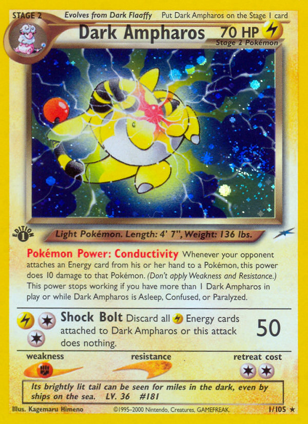Dark Ampharos (1/105) [Neo Destiny 1st Edition] - Comfy Hobbies