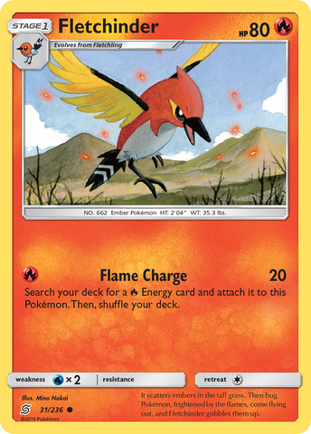 Fletchinder (31/236) [Sun & Moon: Unified Minds] - Comfy Hobbies