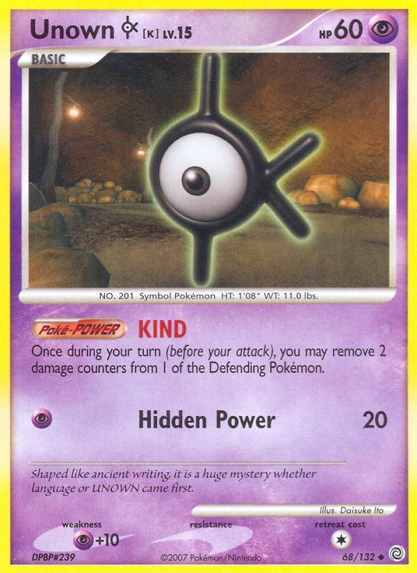 Unown K (68/132) [Diamond & Pearl: Secret Wonders] - Comfy Hobbies