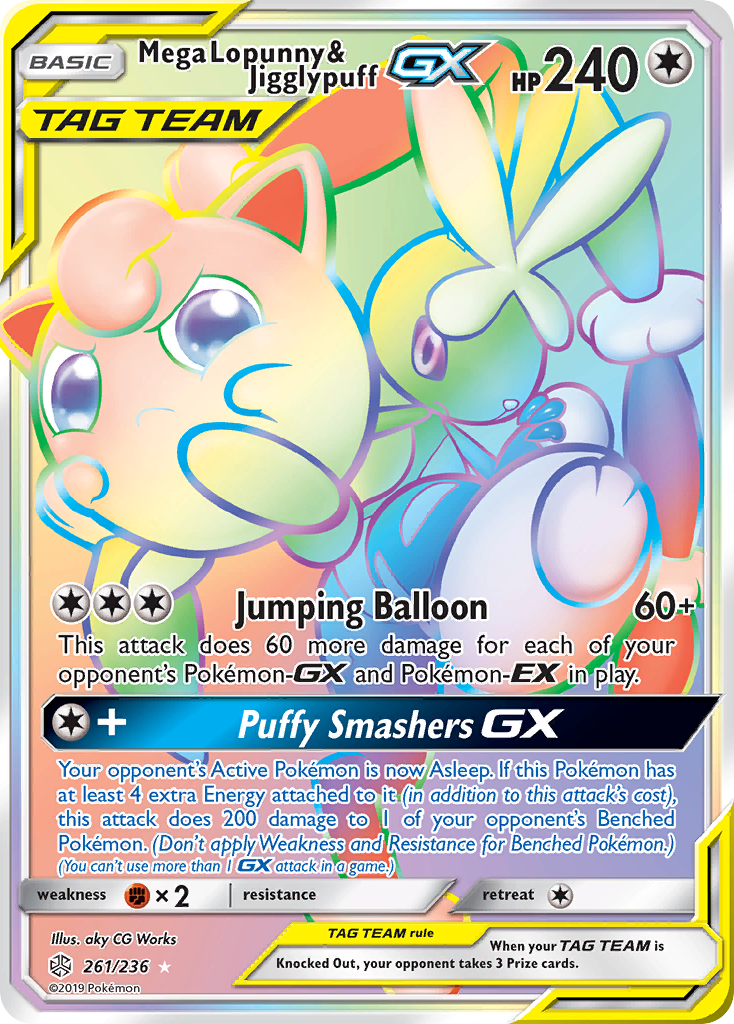 Mega Lopunny & Jigglypuff GX (261/236) [Sun & Moon: Cosmic Eclipse] - Comfy Hobbies