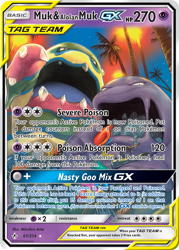 Muk & Alolan Muk GX (61/214) [Sun & Moon: Unbroken Bonds] - Comfy Hobbies