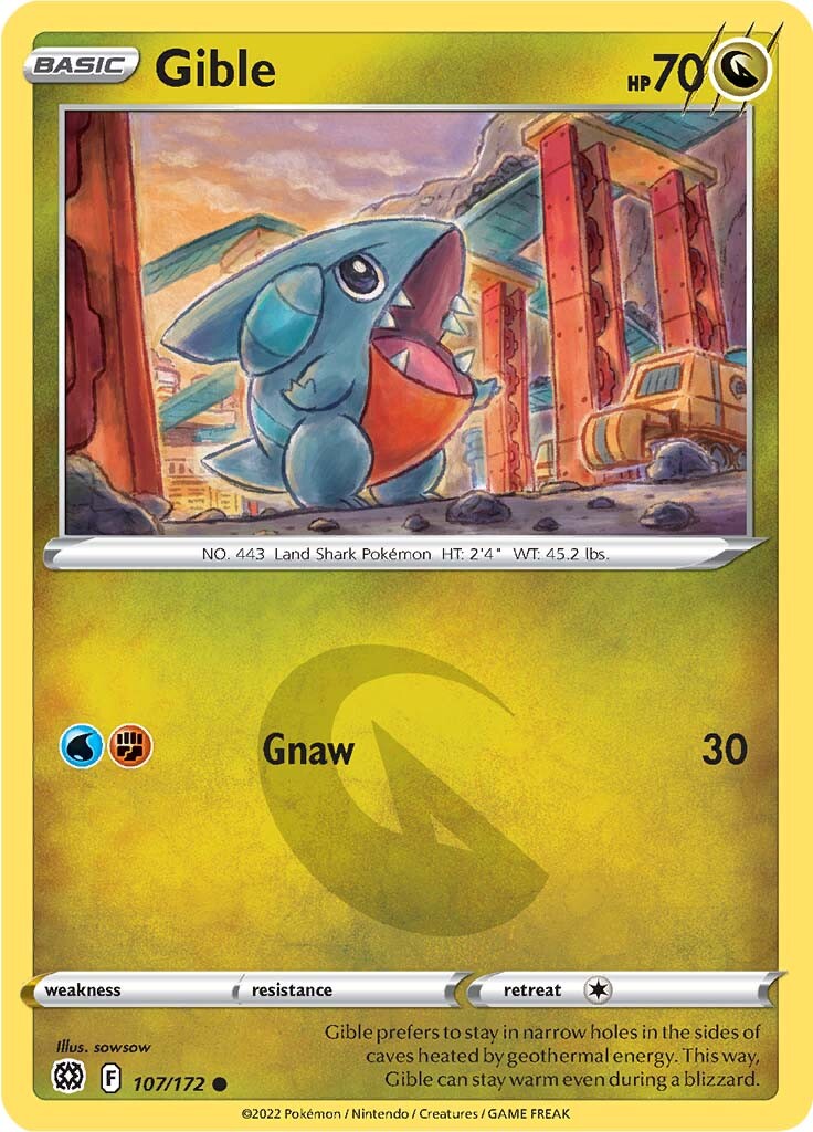 Gible (107/172) [Sword & Shield: Brilliant Stars] - Comfy Hobbies