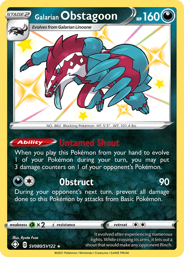 Galarian Obstagoon (SV080/SV122) [Sword & Shield: Shining Fates] - Comfy Hobbies