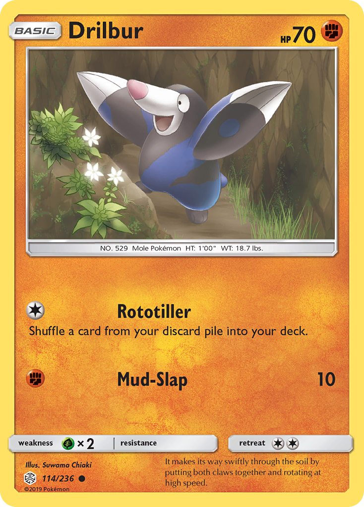 Drilbur (114/236) [Sun & Moon: Cosmic Eclipse] - Comfy Hobbies