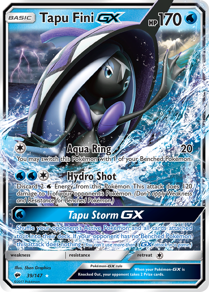 Tapu Fini GX (39/147) [Sun & Moon: Burning Shadows] - Comfy Hobbies