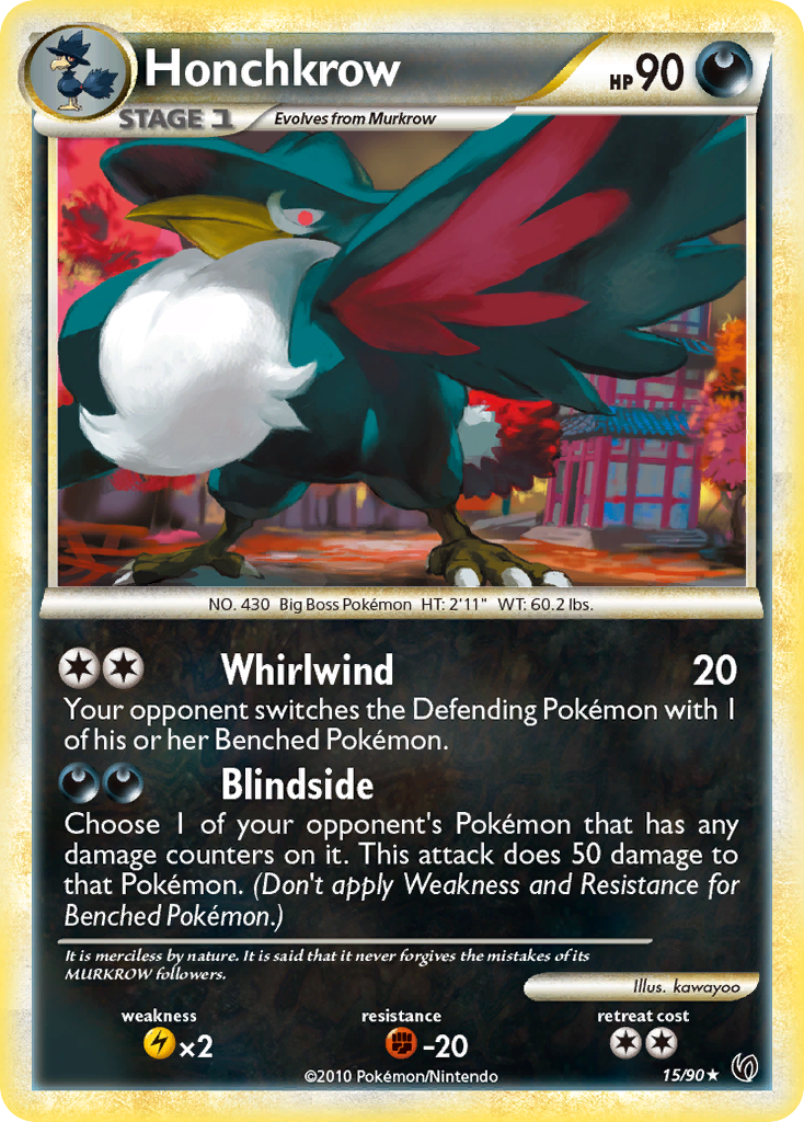 Honchkrow (15/90) [HeartGold & SoulSilver: Undaunted] - Comfy Hobbies