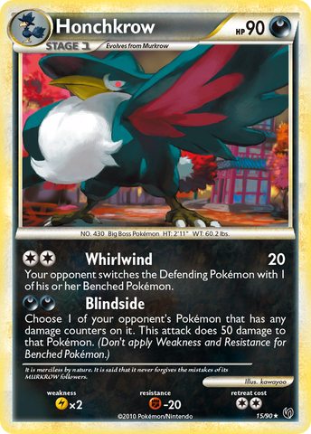 Honchkrow (15/90) [HeartGold & SoulSilver: Undaunted] - Comfy Hobbies