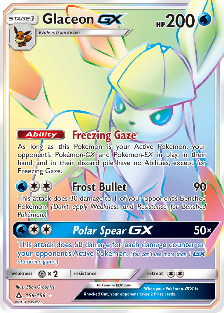 Glaceon GX (159/156) [Sun & Moon: Ultra Prism] - Comfy Hobbies