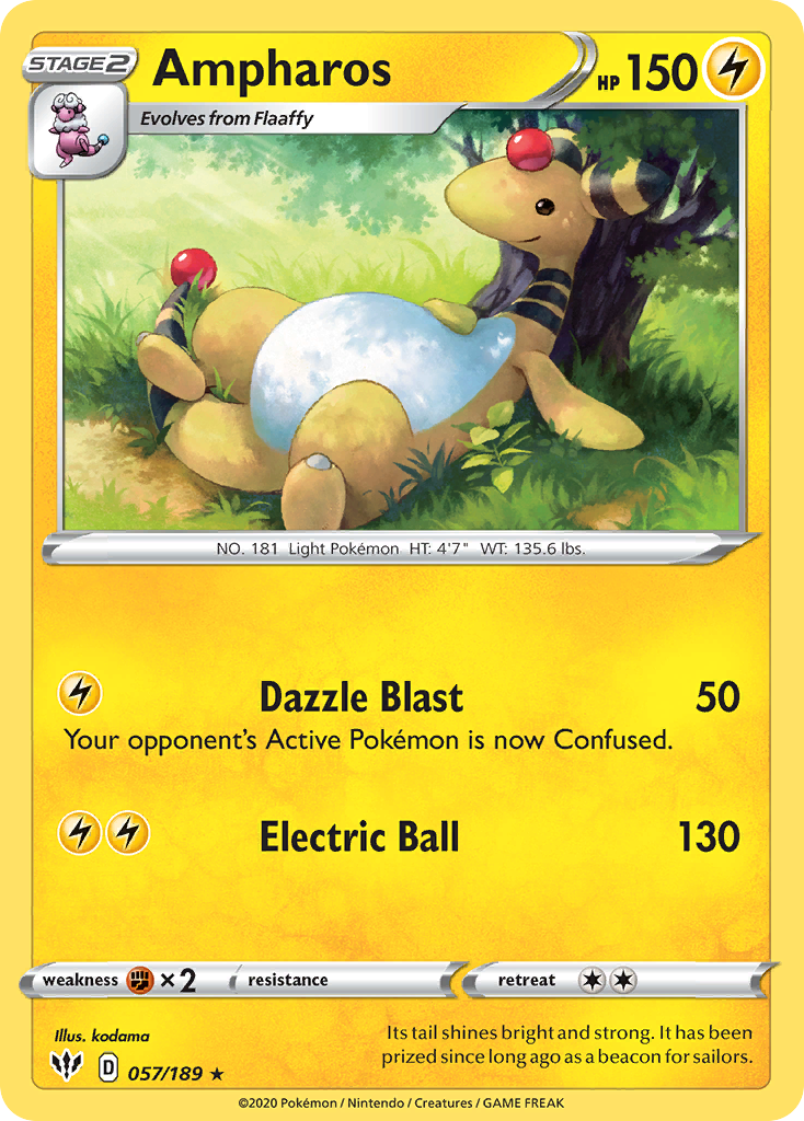 Ampharos (057/189) [Sword & Shield: Darkness Ablaze] - Comfy Hobbies