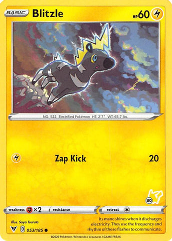 Blitzle (053/185) (Pikachu Stamp #30) [Battle Academy 2022] - Comfy Hobbies