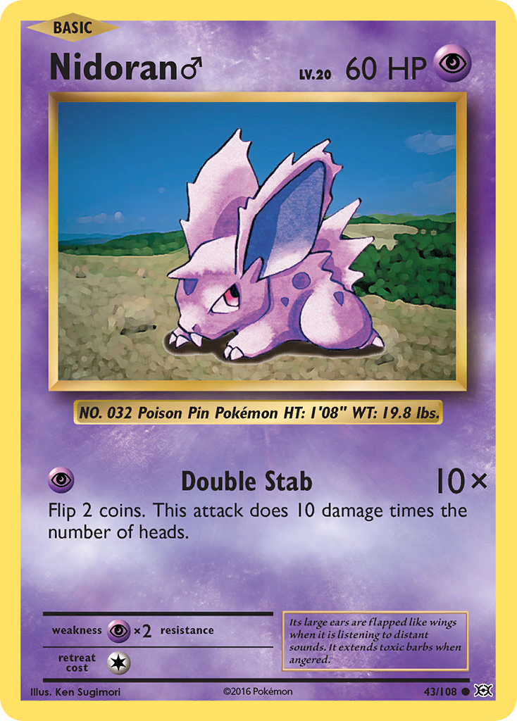 Nidoran (43/108) (Male) [XY: Evolutions] - Comfy Hobbies