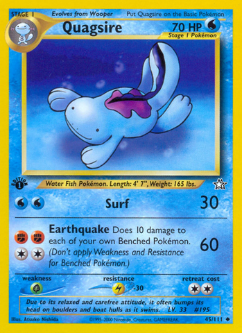 Quagsire (45/111) [Neo Genesis 1st Edition] - Comfy Hobbies