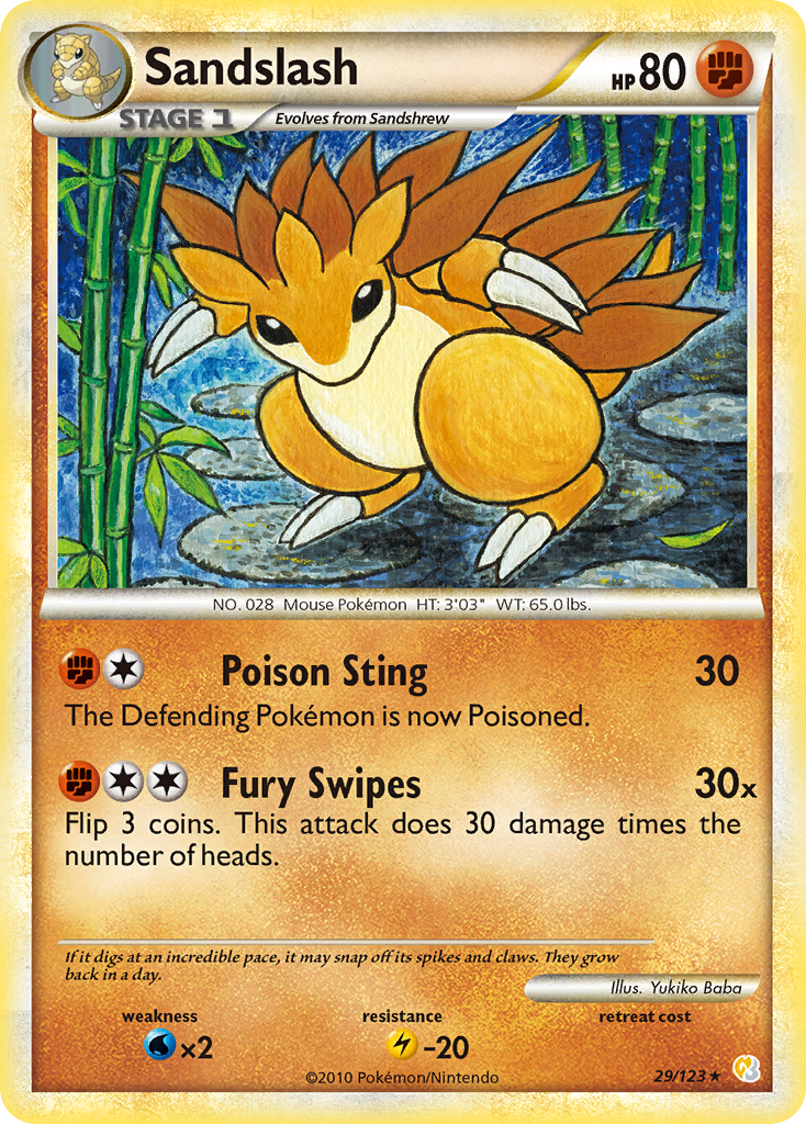 Sandslash (29/123) [HeartGold & SoulSilver: Base Set] - Comfy Hobbies