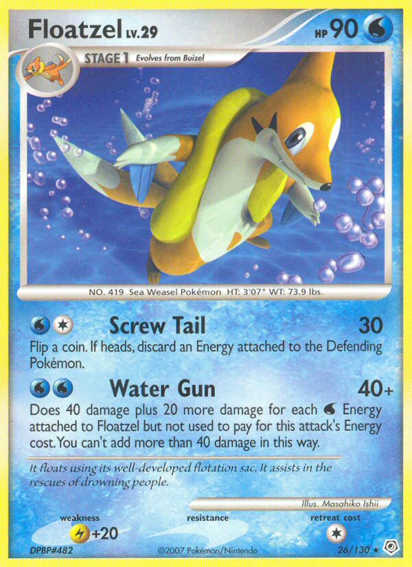 Floatzel (26/130) [Diamond & Pearl: Base Set] - Comfy Hobbies