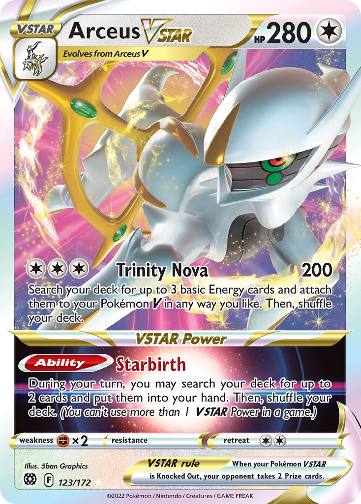 Arceus VSTAR (123/172) (Metal Card) [Sword & Shield: Brilliant Stars] - Comfy Hobbies