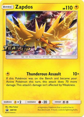 Zapdos (SM159) (Staff) [Sun & Moon: Black Star Promos] - Comfy Hobbies