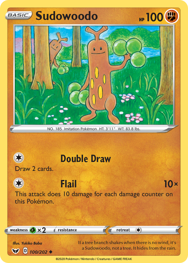 Sudowoodo (100/202) [Sword & Shield: Base Set] - Comfy Hobbies