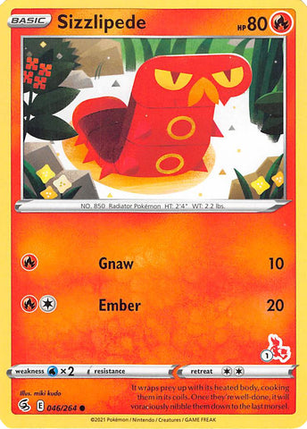 Sizzlipede (046/264) (Cinderace Stamp #1) [Battle Academy 2022] - Comfy Hobbies