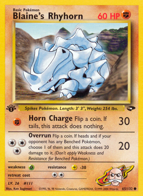 Blaine's Rhyhorn (65/132) [Gym Challenge 1st Edition] - Comfy Hobbies