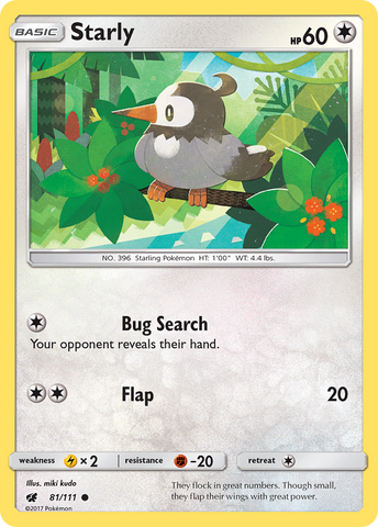 Starly (81/111) [Sun & Moon: Crimson Invasion] - Comfy Hobbies