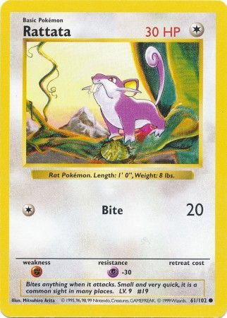 Rattata (61/102) [Base Set Shadowless Unlimited] - Comfy Hobbies