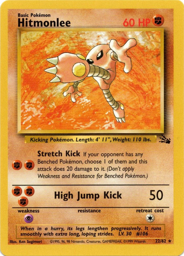Hitmonlee (22/62) [Fossil Unlimited] - Comfy Hobbies