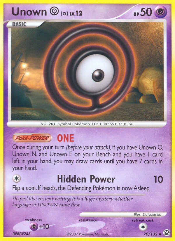 Unown O (70/132) [Diamond & Pearl: Secret Wonders] - Comfy Hobbies