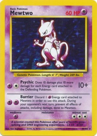 Mewtwo (10/102) [Base Set Unlimited] - Comfy Hobbies