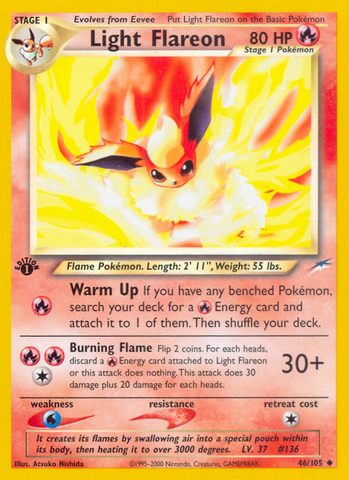 Light Flareon (46/105) [Neo Destiny 1st Edition] - Comfy Hobbies