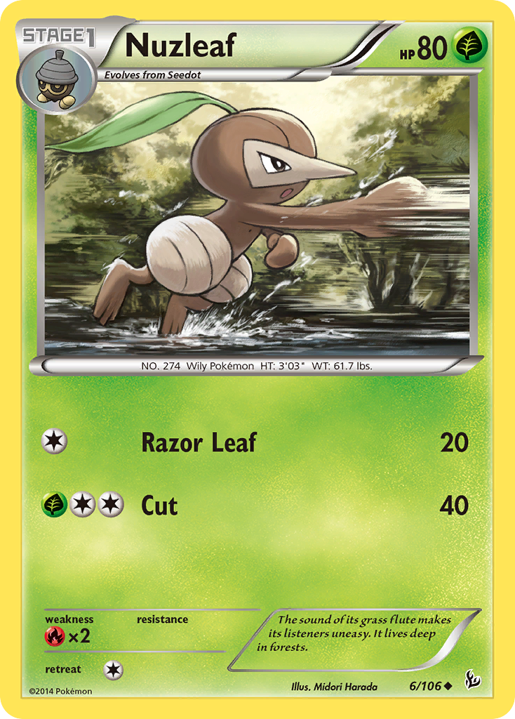 Nuzleaf (6/106) [XY: Flashfire] - Comfy Hobbies