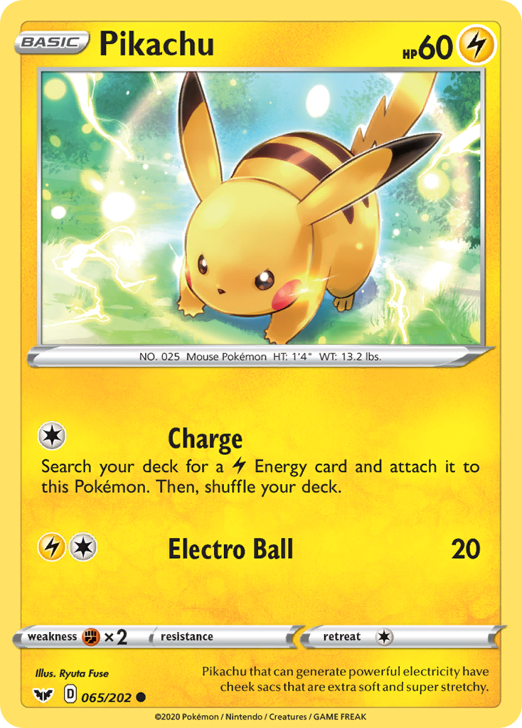 Pikachu (065/202) [Sword & Shield: Base Set] - Comfy Hobbies