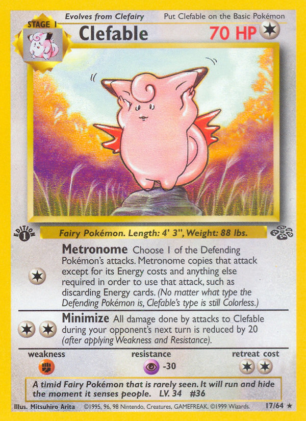 Clefable (17/64) [Jungle 1st Edition] - Comfy Hobbies